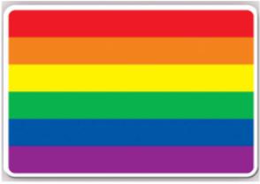 Rectangular Rainbow Button, 2" x 3-3/8"