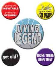 Over the Hill Party Buttons, 5 Pack