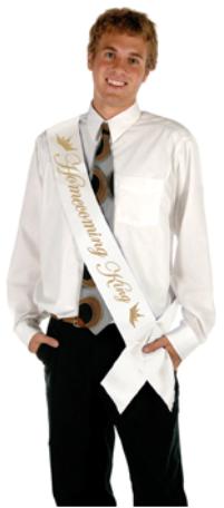 Homecoming King Satin Sash, 33 x 4 Inches