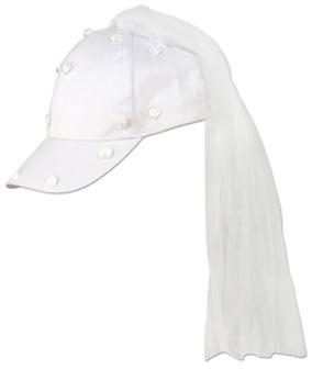 Adjustable White Veil Cap