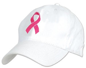 Adjustable Embroidered Pink Ribbon Cap