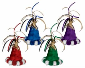 CONE HAT HAIR CLIP (1/PK) ASST COLORS