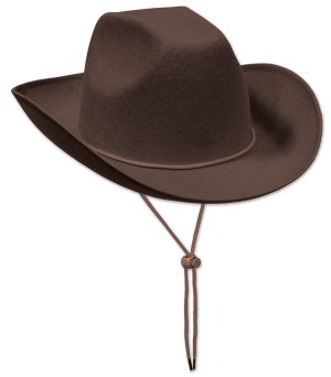Brown Felt Cowboy Hat, One Size Fits Most