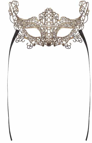 Black & Gold Lace Mask, 1 Count