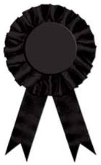 Black Rosette Award Ribbon, 1 Pack