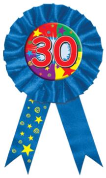 Number 30 Rosette Award Ribbon
