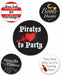 Pirate Party Buttons, 5 Count