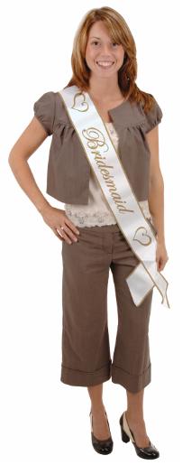 Bridesmaid Satin Sash, 1 Count