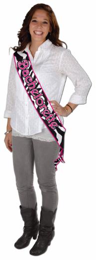 Zebra Print Bachelorette Satin Sash