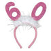 60th Birthday Glittered Bopper Headband with Marabou