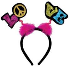 Glittered Love Boppers Headband with Marabou