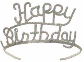 Glittered Happy Birthday Tiara