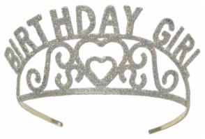 Glittered Happy Birthday Girl Tiara