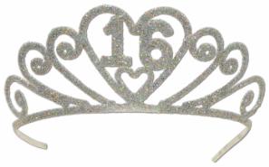 Glittered Metal 16 Tiara for Sweet Sixteen