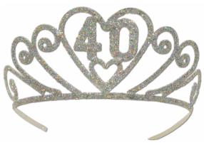 Glittered Metal 40th Birthday Tiara
