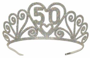 Glittered Metal 50th Birthday Tiara