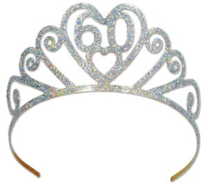 Glittered Metal 60th Birthday Tiara