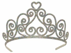 Silver Glittered Tiara with Attachable Combs
