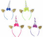 Glittered Unicorn Headbands, 4 Pack