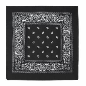 Black Western Bandana, 22 x 22 Inches