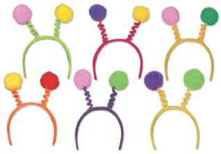 Soft Touch Pom Pom Party Boppers Headband, Assorted