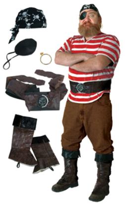 Pirate Costume Accessory Set, One Size Fits Most