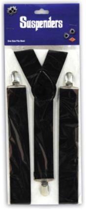 Adjustable Black Costume Suspenders