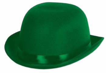 Green Satin Sleek Derby Hat