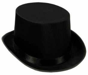 Black Satin Sleek Top Hat