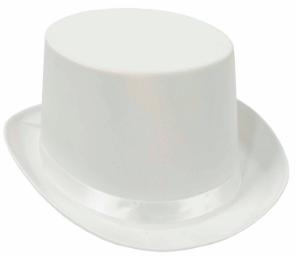White Satin Sleek Top Hat
