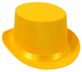 Yellow Satin Sleek Top Hat