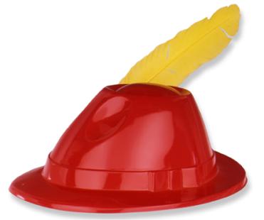 Plastic Alpine Hat with Feather