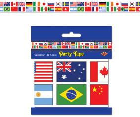 International Flag Party Tape, 3 Inches x 20 Feet