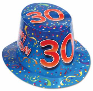 Blue Happy 30th Birthday High Hat