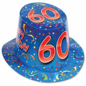 Blue Happy 60th Birthday High Hat