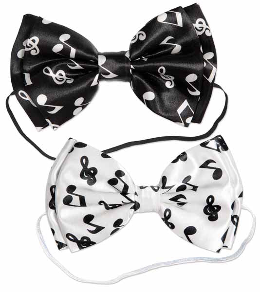 Black and White Musical Notes Bow Ties