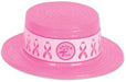 Pink Plastic Skimmer Hat with Pink Ribbon Band