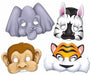 Jungle Animal Masks with Elastic, 4-Pack