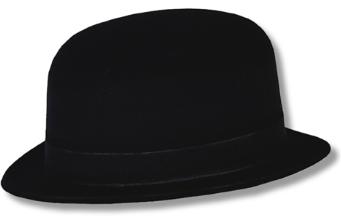 Black Velour Derby Hat