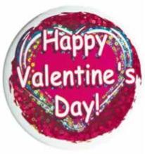 Happy Valentine's Day Laser-Etched Button
