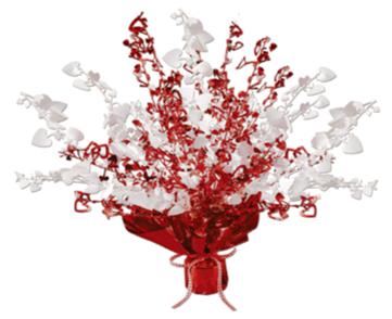 15-Inch Red & Opalescent Heart Gleam 'N Burst Centerpiece