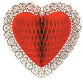 12-Inch Art-Tissue Heart Decoration, 1 Pack