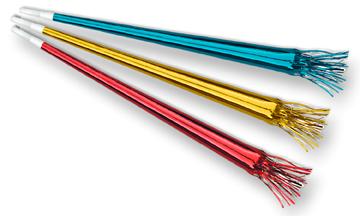 25-Inch Tasseled Trumpets in Assorted Colours, 3-Pack