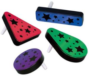 Appareils de bruit en plastique métallisé, couleurs assorties, paquet de 20