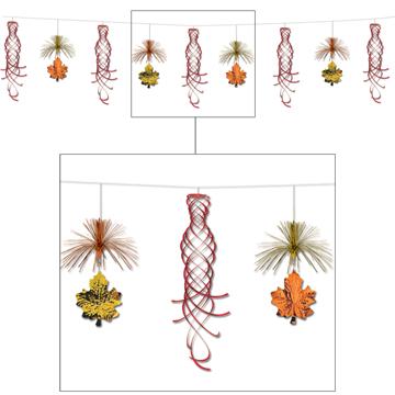 Leaf Shimmer Garland for Fall and Thanksgiving, 1 Count