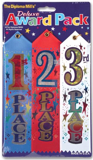 1st, 2nd & 3rd Place Award Ribbon Pack