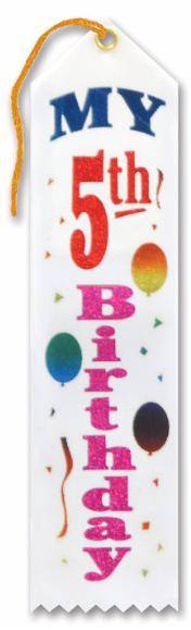 My 5th Birthday Award Ribbon, 2 x 8 Inches
