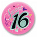 Sweet Sixteen Satin Button, 2 Inch