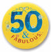 50 & Fabulous 2-Inch Satin Birthday Button