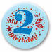 My 2nd Birthday Blue Satin Button, 2 Inch